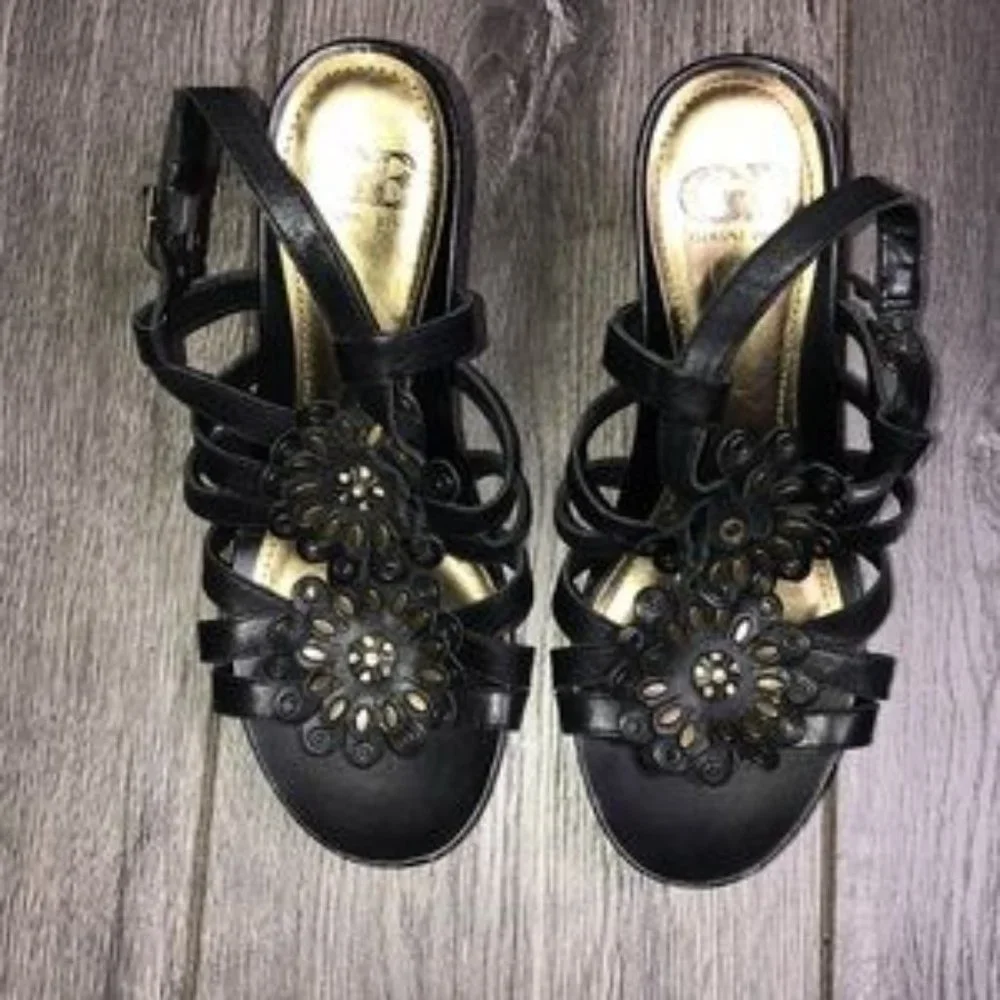 Gianni Bini Big Floral Wedges